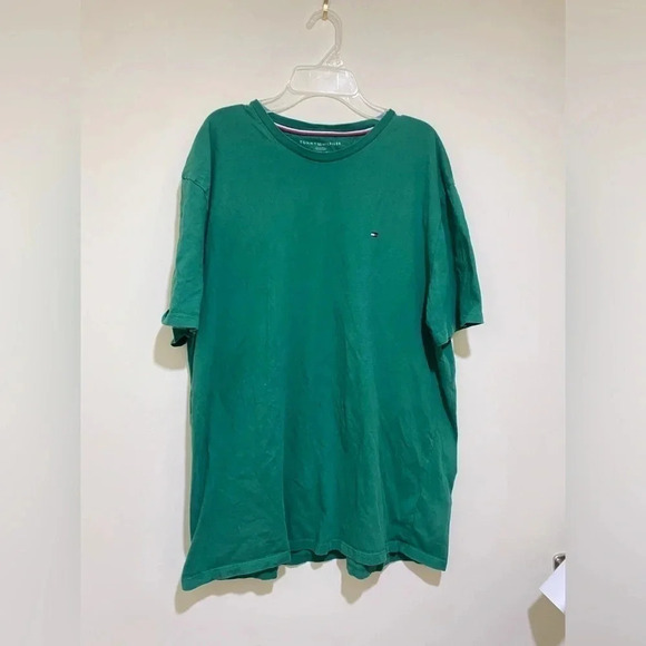 Bright Green Tommy Hilfiger  with flag Men’s T-shirt size XL causal comfortable - Picture 3 of 14